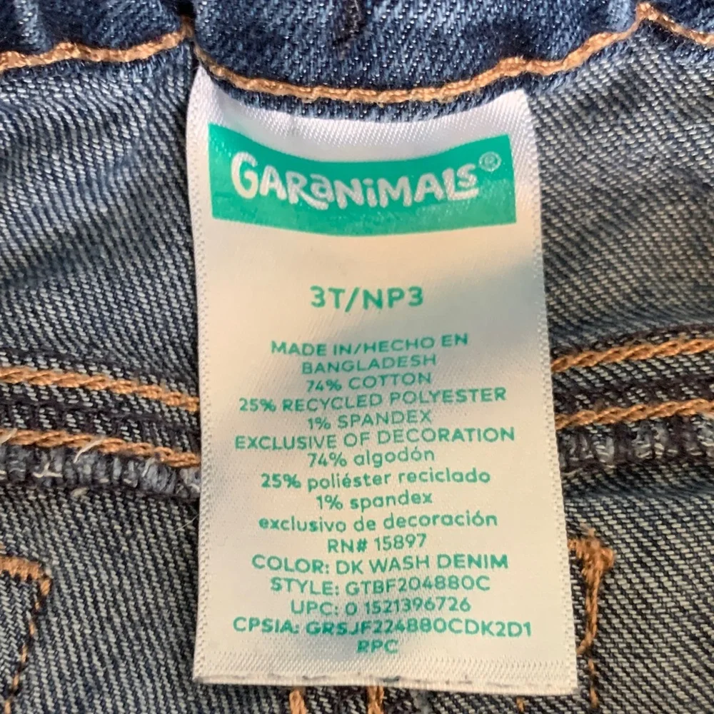 Garanimals Dark Blue Girls 3T Stretch Elastic Waist Denim Pants